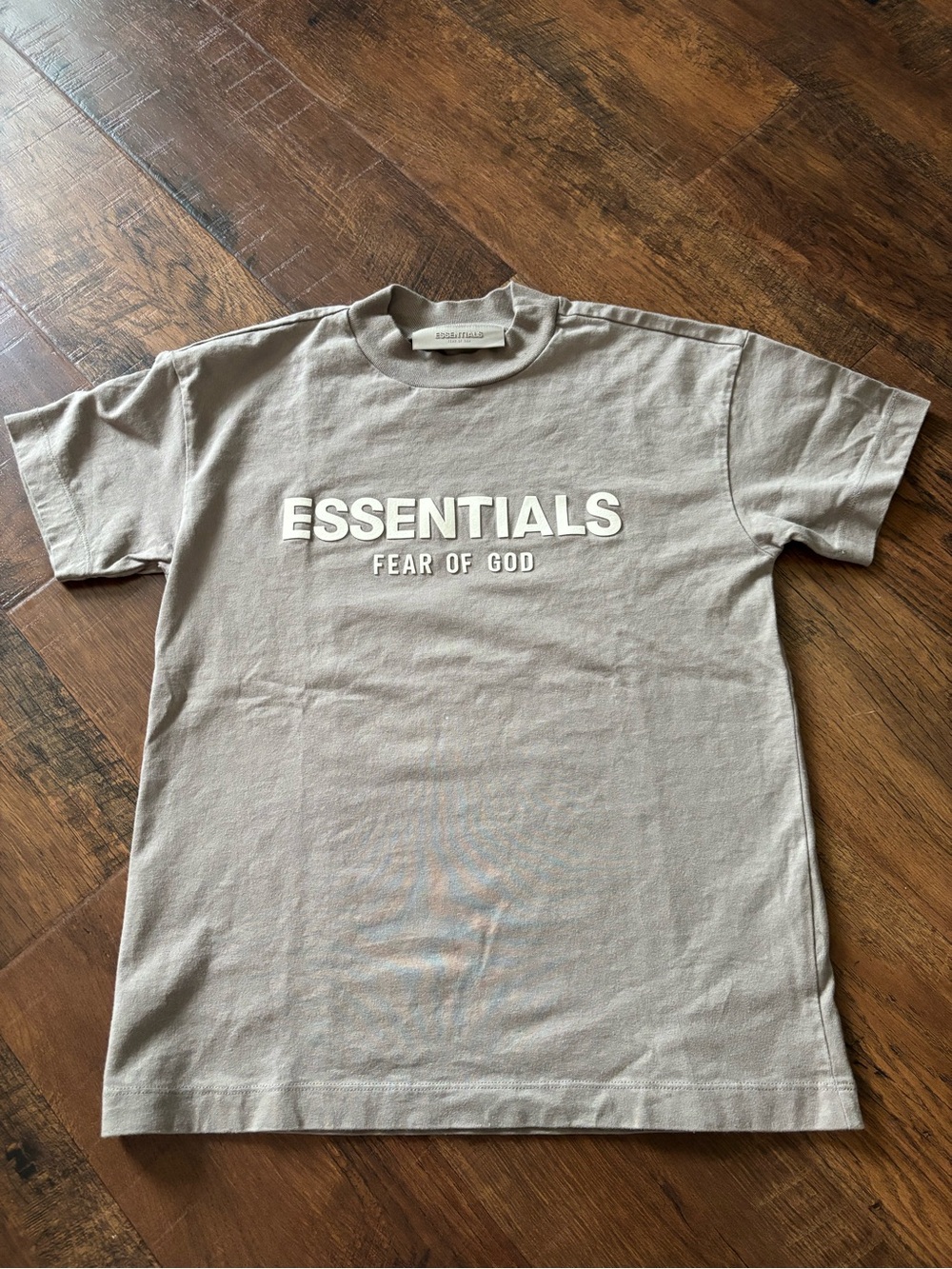 Essentials Gray Short Sleeve Tee with Raised Logo